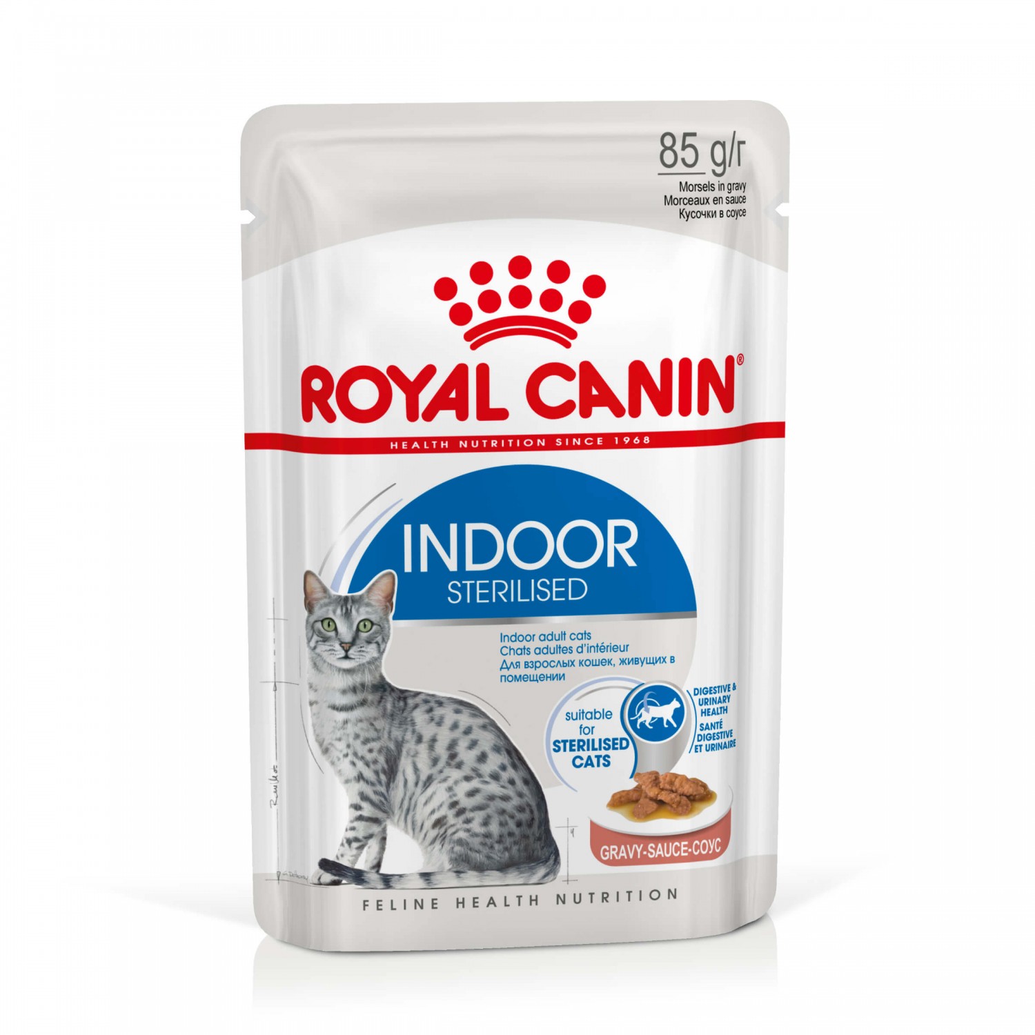 Royal Canin Indoor Sterilised Gravy – Мокра храна пауч със сос за кастрирани котки на закрито 85 г