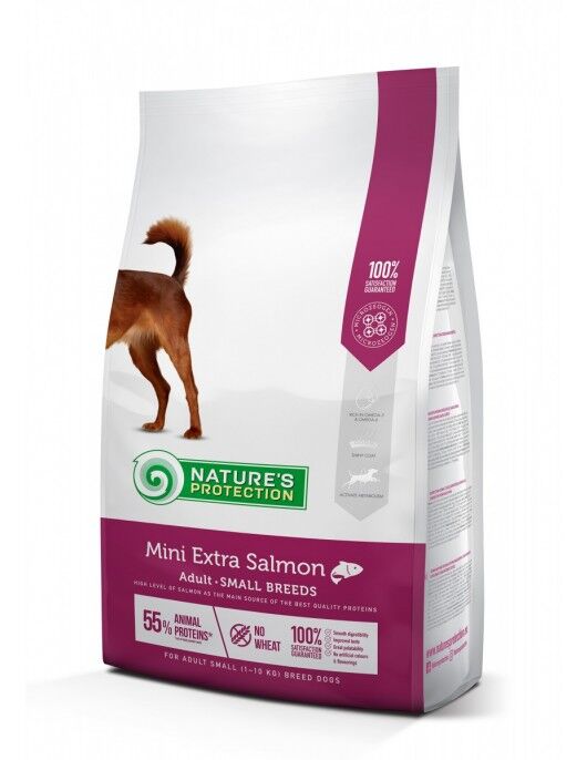 Nature's Protection MINI EXTRA SALMON – Храна за кучета от мини породи със Сьомга