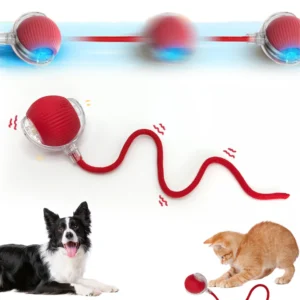 Интерактивна топка с въже и силиконово покритие AMAZONIA, 1 брой, различни цветове