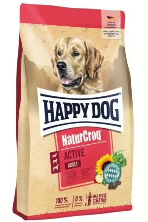 HAPPY DOG ACTIVE пълноценна храна за енергични, работни и спортни кучета с пилешко, риба, говеждо 15кг